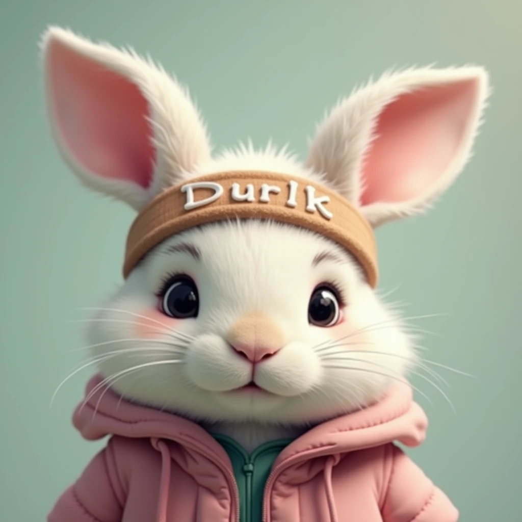 Add a Headband with a text that says Durk The picture is of a bunny