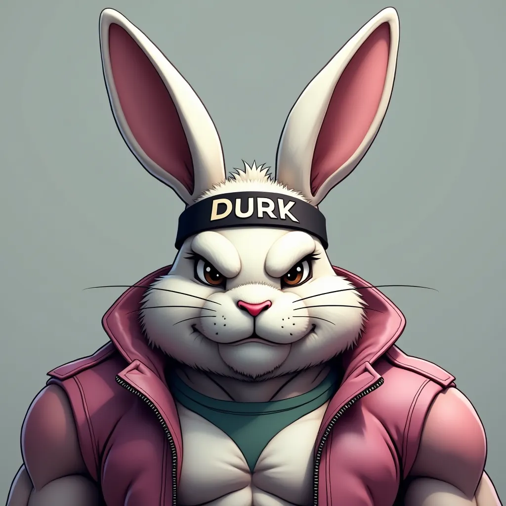 Add a Headband with a text that says Durk The picture is of a bunny. Make it mor masculin