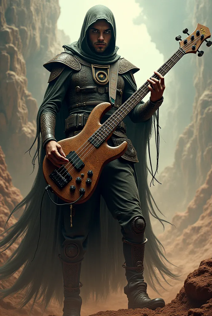 Zardoz playing bass guitar