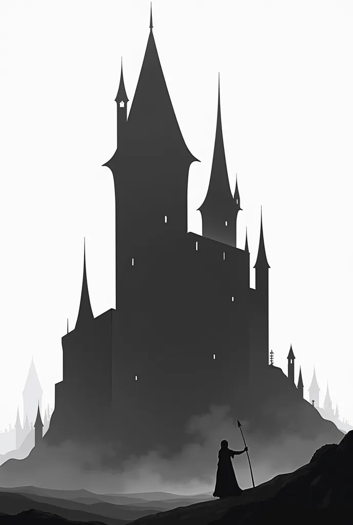 in black and white and for this castle to be even more minimalistic