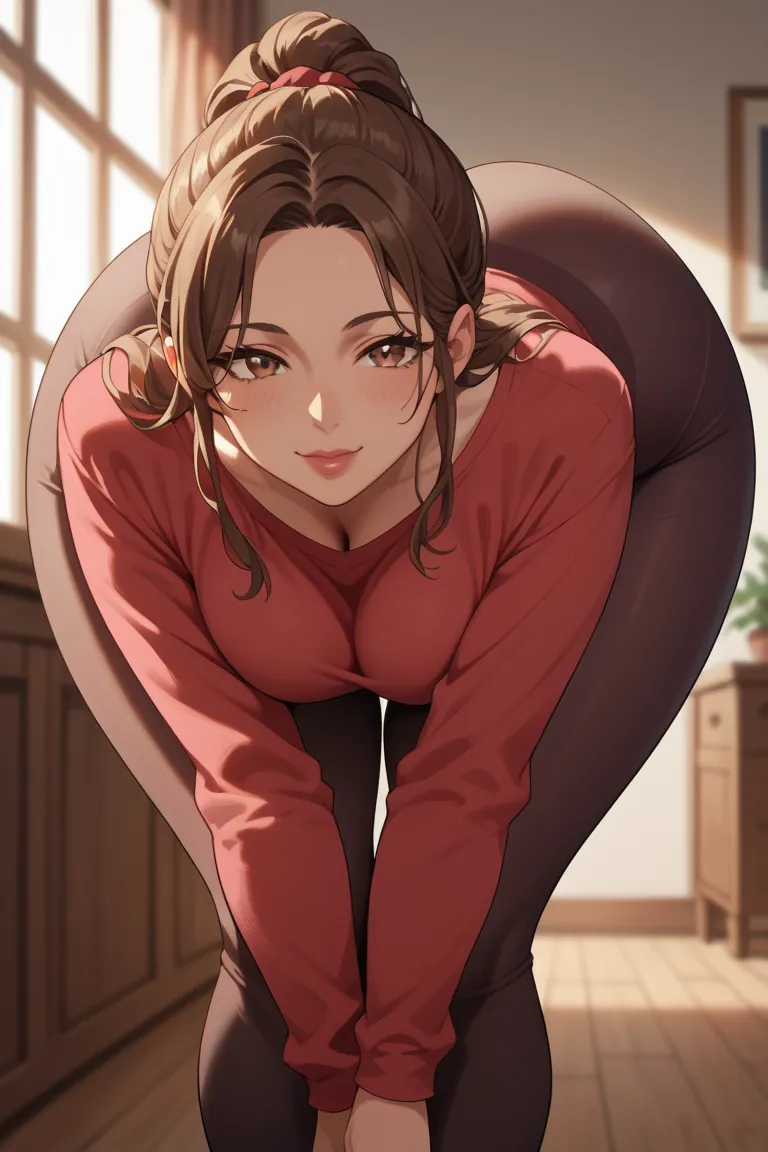 Score_9, Score_8_up, Score_7_up, Score_6_up, Score_5_up, Source_anime, ((lineart,)) (high contrast, good lighting,)
1 girl, mature woman, brown eyes, brown hair, low ponytail, long hair,
(((huge ass, huge round ass, curvy body,))) ((very wide hips, huge th...