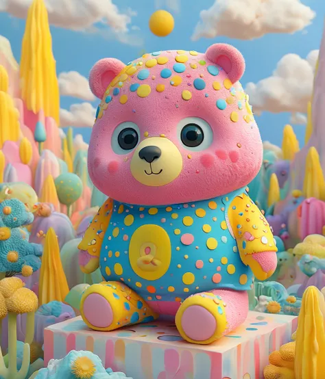 style of Julian Glander, (cute, chubby, male, bear), adorable, magical, fantasy, hires textures, highly detailed, intricate details, best quality, masterpiece, zPDXL3