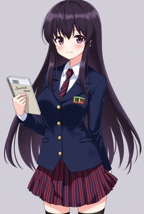  Personality :

The general appearance suggests that she is a female character from the world of anime or manga.

She has long hair that is dark purple or black tending to purple, which is a common color in anime characters with a mysterious or quiet chara...