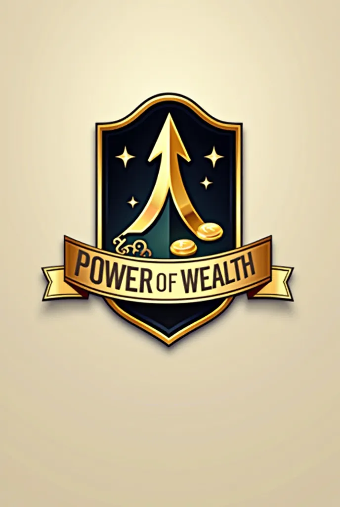 I want to design a logo for a financial trading group called **“The Power of Wealth”**. The logo should express power, wealth, and financial success. I want it to be simple and effective, with the use of colors such as gold, black, and dark blue. It can in...