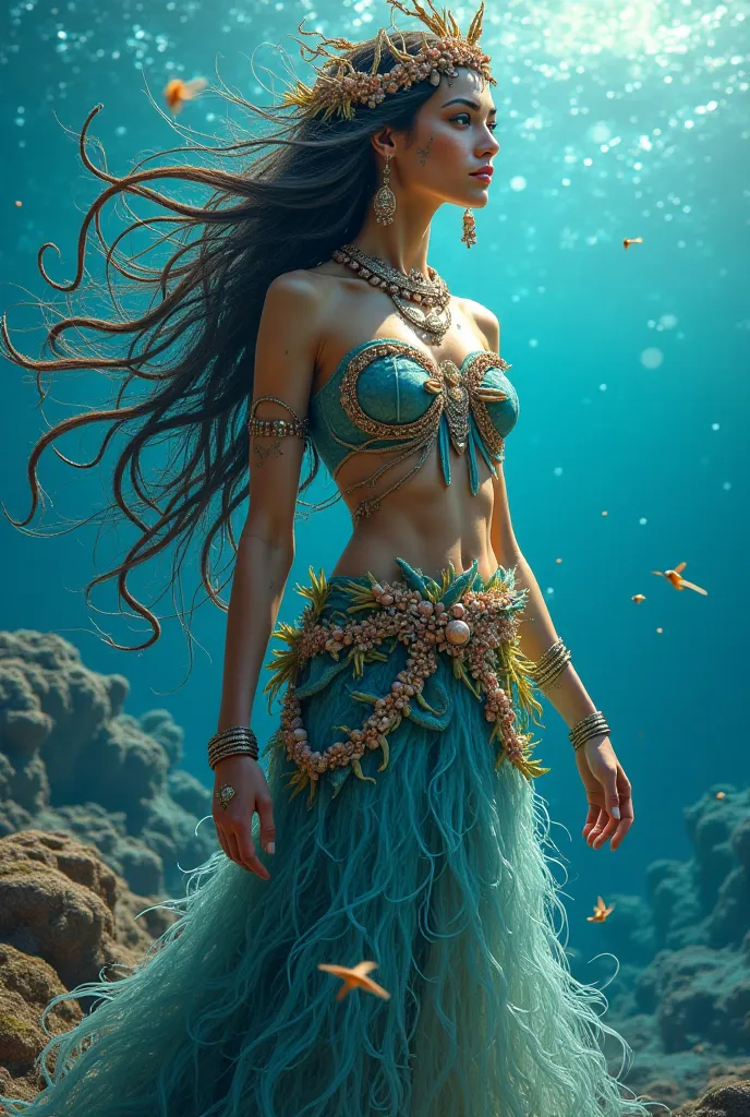 Make a Goddess in space as colossal as the ocean itself, your presence dominates the tides and everything They inhabit. In your face, seven eyes shine like enchanted pearls, each reflecting one of the Seven Seas. They twinkle in distinct tones, waves carry...