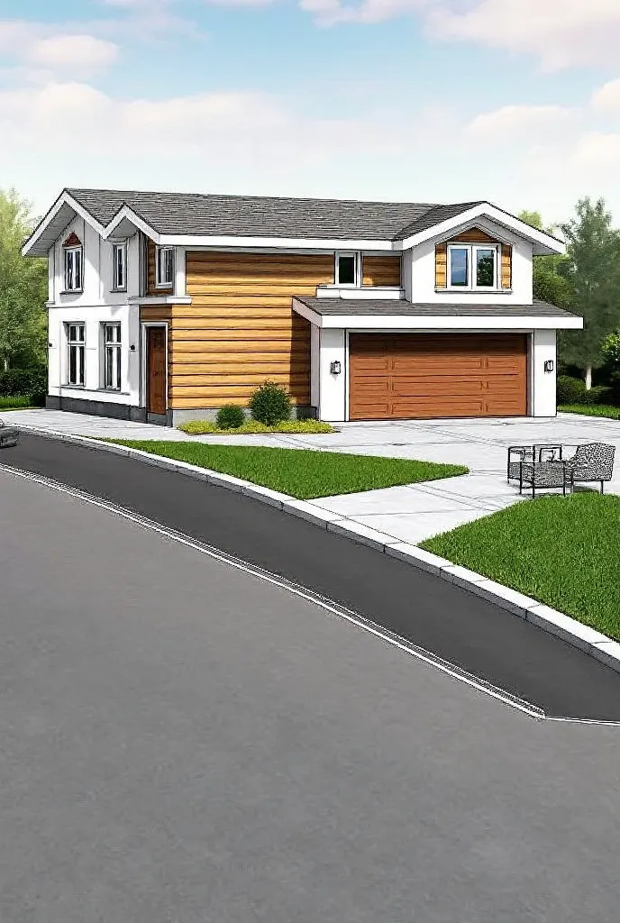 Enhance this image as a design for the exterior of a residential garage