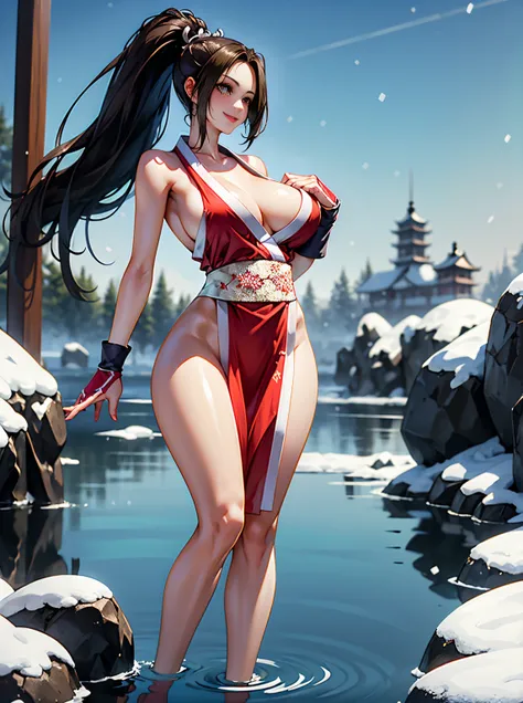 (( Midnight, need, 8k, masterpiece:1.3)), Full Body Female, Leg length, Key Points:1.2, can be seen framed from the full figure，， Japanese Beauty ，beautiful woman， perfect body:1.4,((dark brown hair, Big Breasts :1.2 )), ( Low Cut ，Deep V,)，highly detailed...