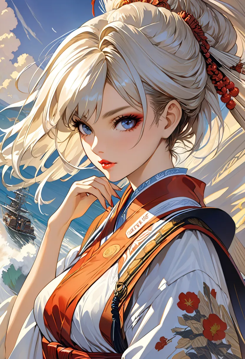 WGZ Style,Highly detailed beautiful woman portrait,Perfect female makeup, CLASSIC OIL PAINTING  ,Masamune Shirow, William Tae Kim