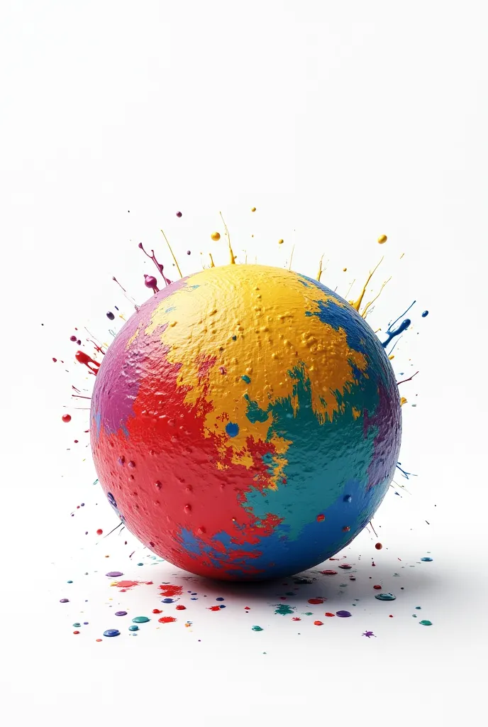 A ball stained with colored paint and the top of a title that says averse a personality is not the best and on the bottom part soon on a white background 