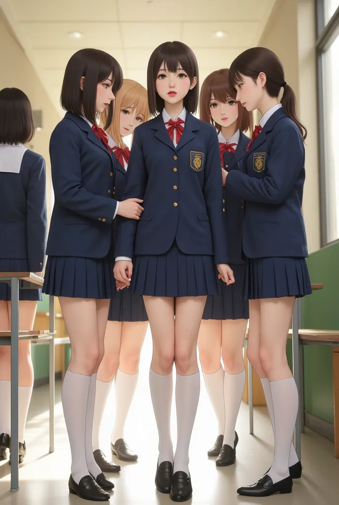 white high socks、 school uniform、examinees
Japanese girls
