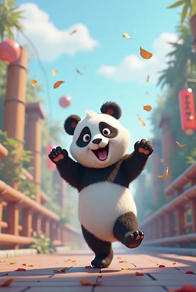 Create a cute panda dancing video 
