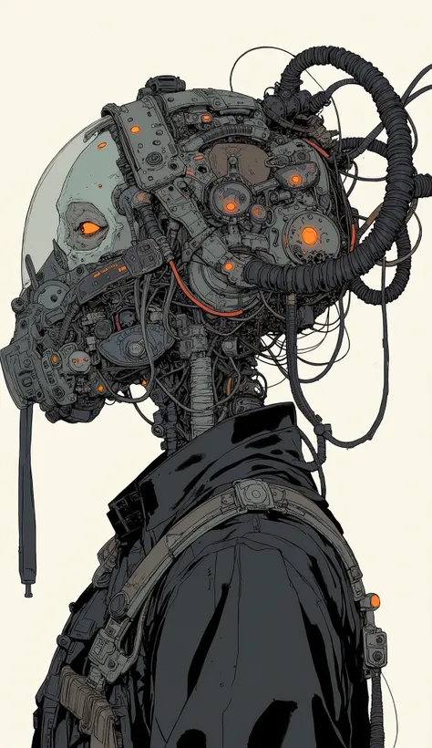 There is a skull with a helmet and gas mask, Cyberpunk Art by Russell Dongjun Lou, Joshua Middleton comic cover art , Digital Art , Cyberpunk Skeleton, Extra Fleshy Cyber Skeletons , hyper-realistic cyberpunk style, cyberpunk style , surreal, cyberneti...
