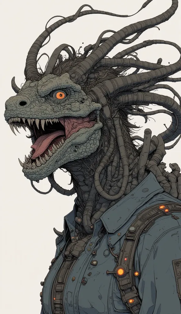 メカ Godzilla , Complete Collection, illustration inspired by Oyori Noriyoshi,  was featured on ZBrush Central ,  self destructive art, character portrait of メカ Godzilla , 鉄で作られた Godzilla portrait,  Highly Detailed Official Artwork , trex from メカ Godzilla (2...