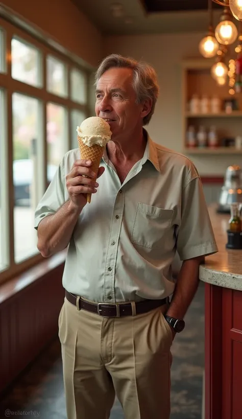 The same man trying Donofrio ice cream