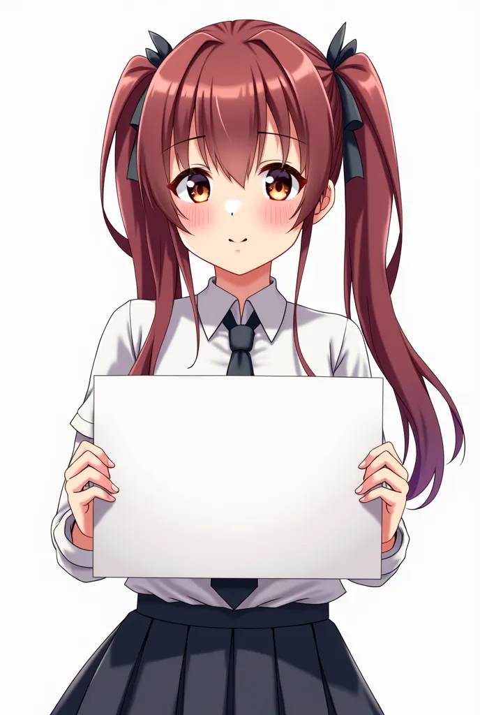 anime girl with pigtails and a tie holding a sign, manhwa, shoujo manga, doki doki literature club, ddlc, colored manga panel, color manga panel, anya from spy x family, a hyperrealistic schoolgirl, beautiful anime high school girl, realistic schoolgirl, e...