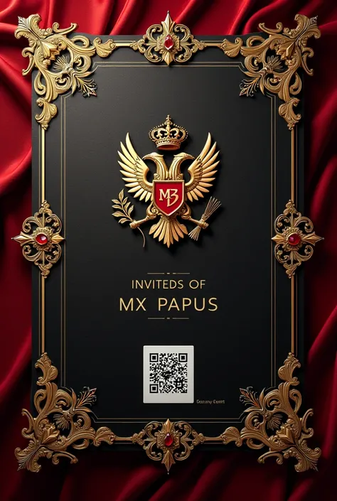 Create an invitation image to the clan called Mx Papus and leave a space to place a qr