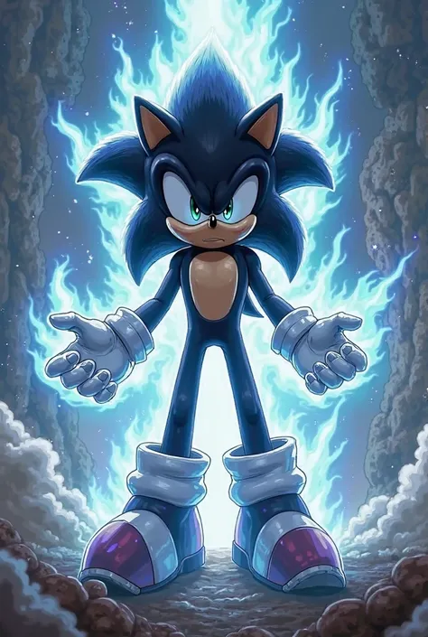 Now Sonic transformed into God-level Black Super Saiajins with Aurea Negra unleashing Kamehameha
