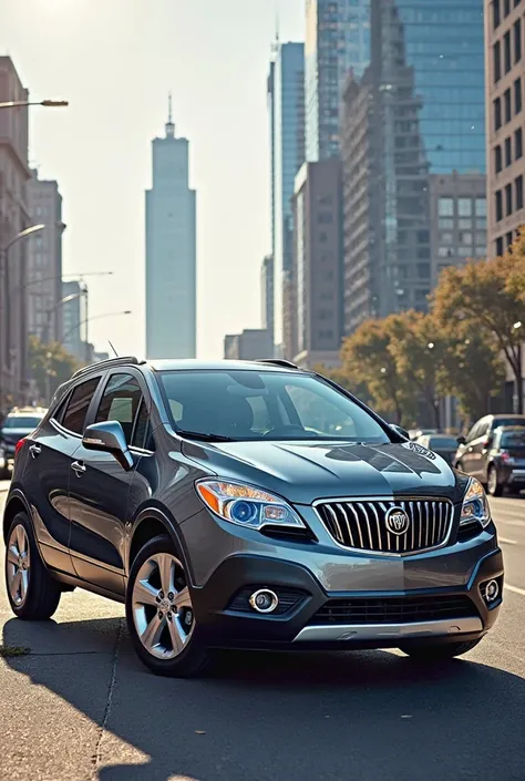 Make a 2014 Buick encore wrapped in glossy grey blue