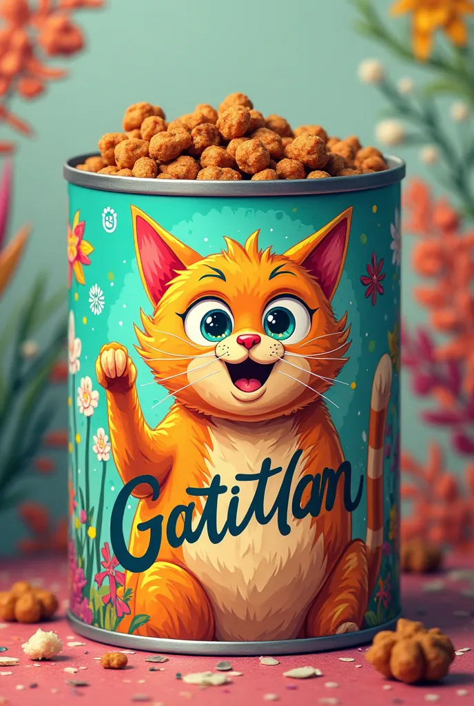 A can for cat food that says Gatitlan