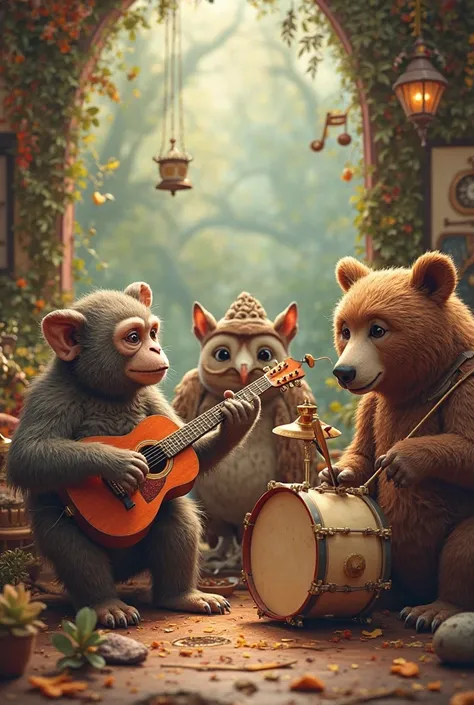 Real animals playing instruments 