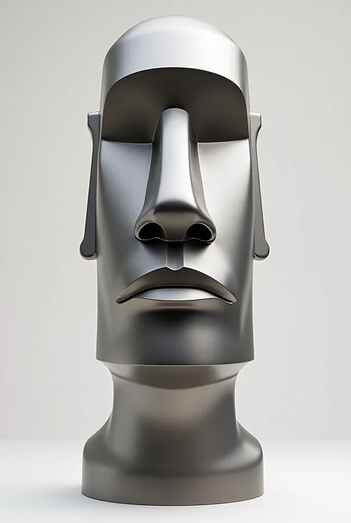 3d metal moai head in Vitra style 