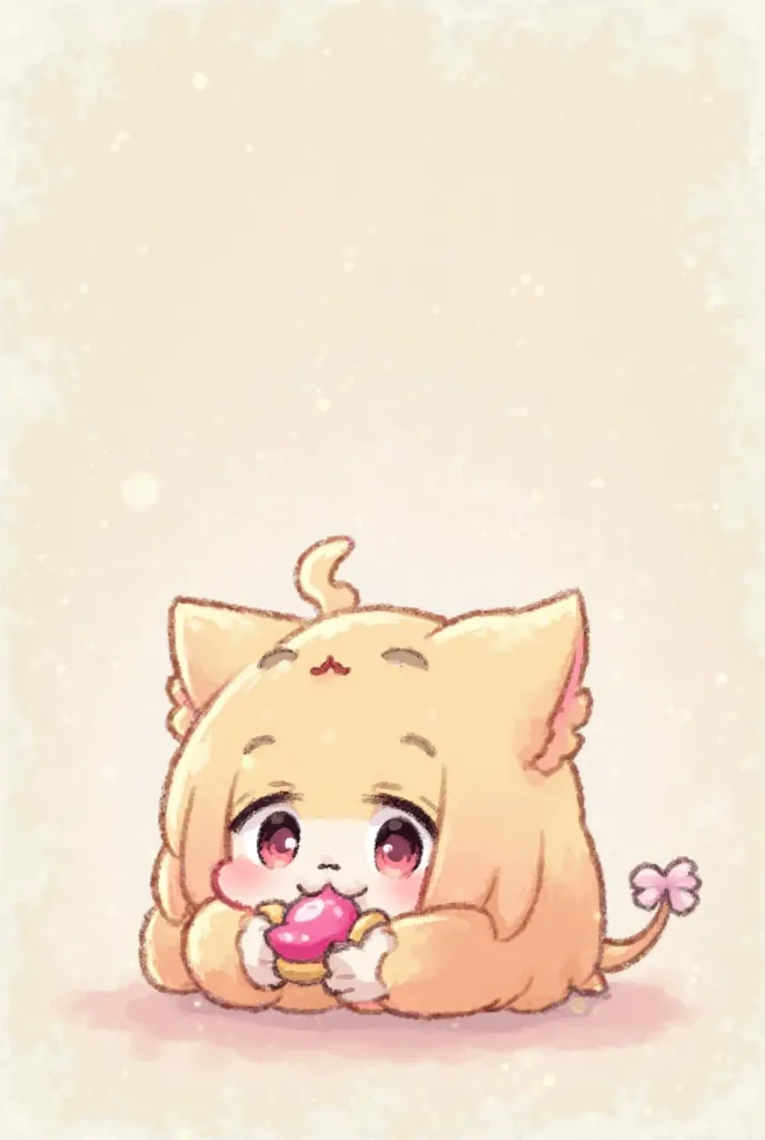 cute anime chibi munching