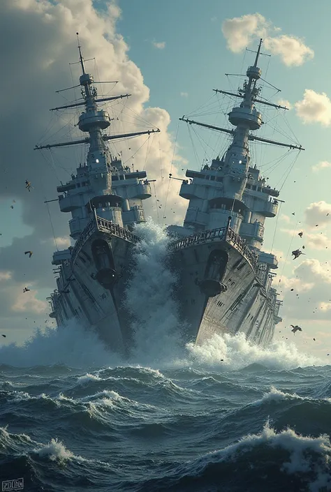 BATTLESHIP SPLITTING IN HALF