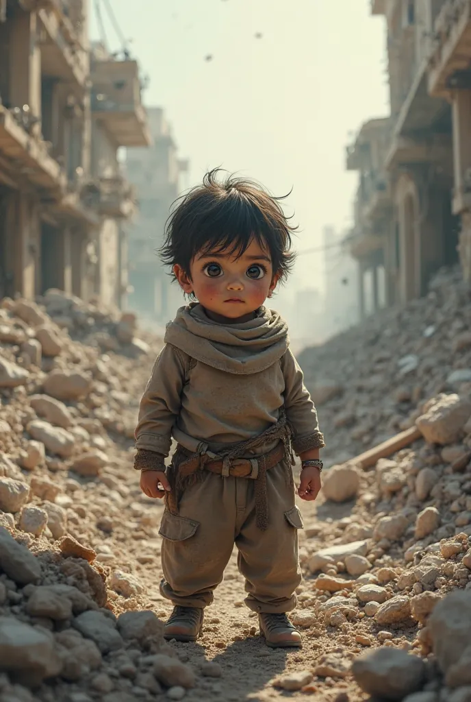 Palestinian ren under the rubble 