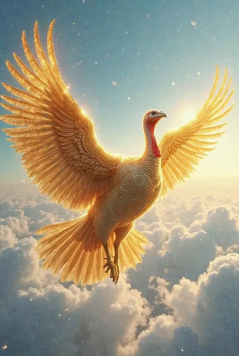 Create a flying golden turkey 