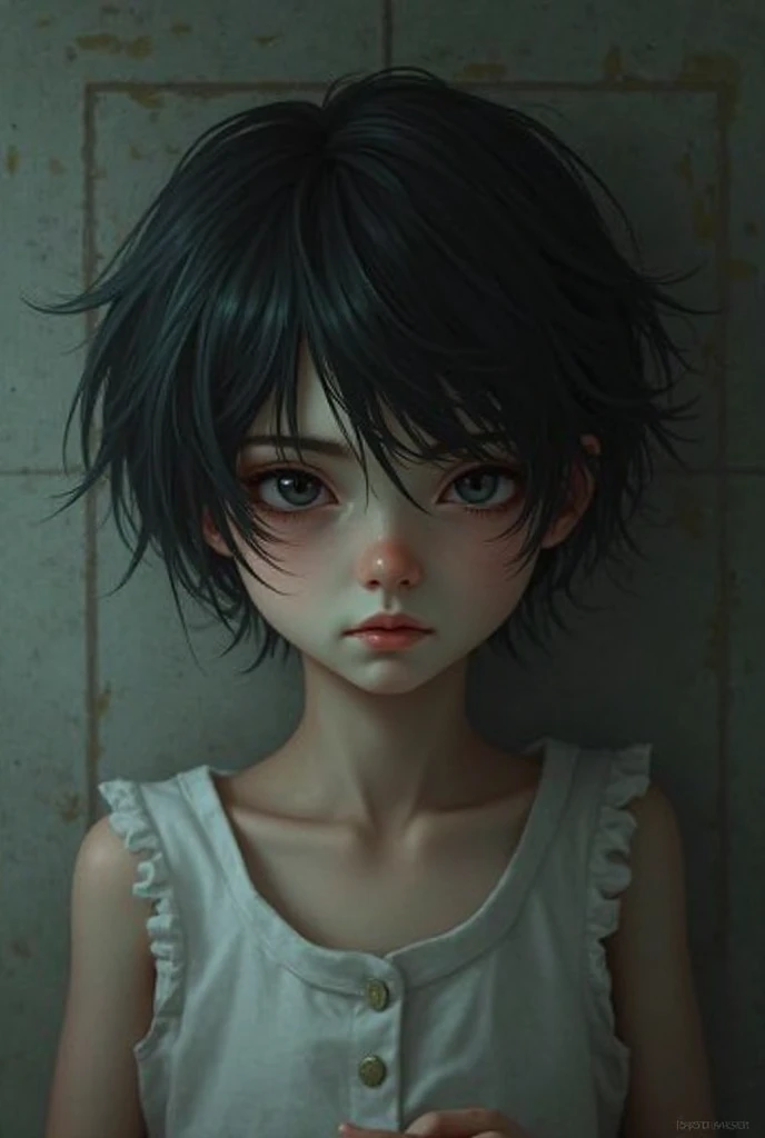 Frail character with black hair boy 