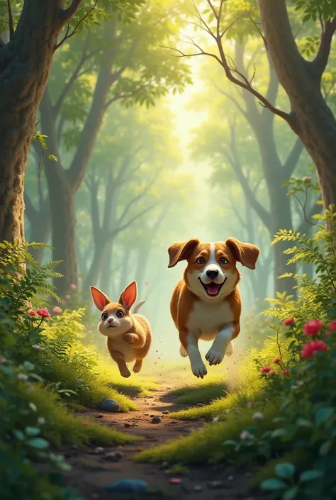 One day, they went hunting in the forest. The rabbit could run very fast, while the dog had an incredible sense of smell. They had a great time together.