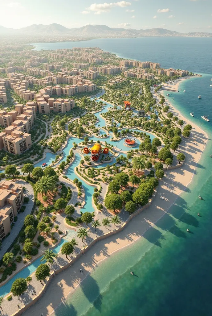 The masterplan envisions a 135-feddan sustainable eco-district on the seafront of Matrouh City, guided by circular economy and zero-waste principles. It follows a "Radiant Flow" concept, with the Arts Hub as the central nucleus, radiating movement across t...