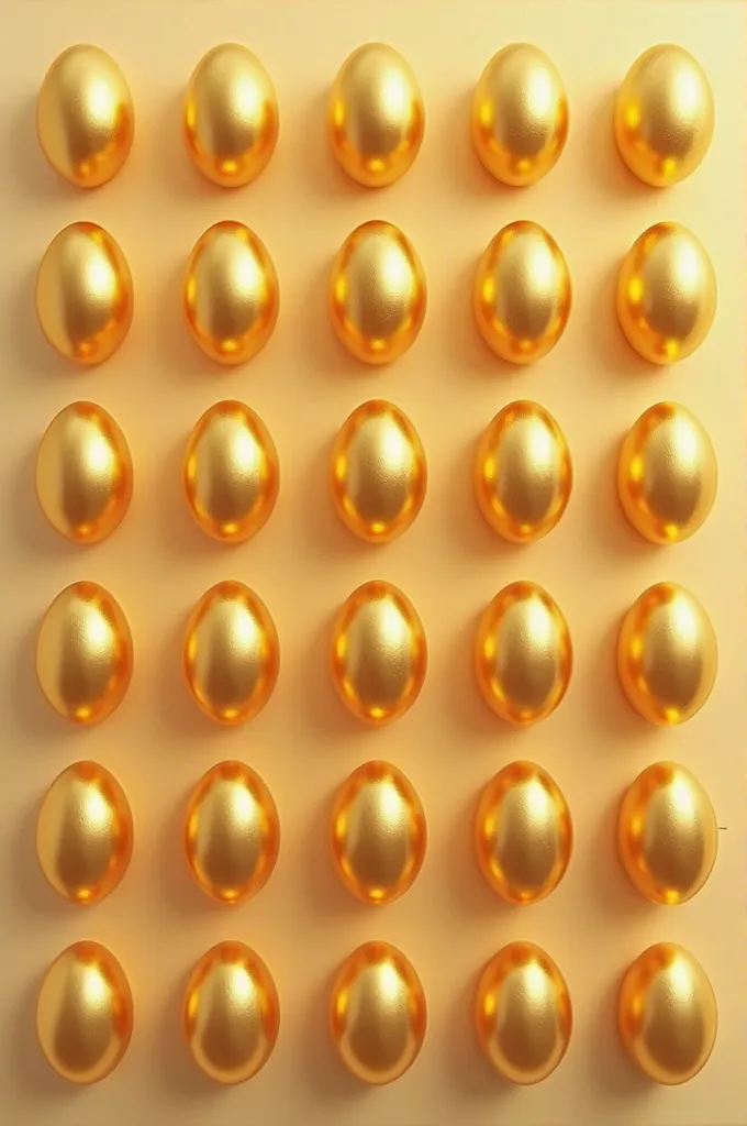 A golden egg chart with 30 eggs