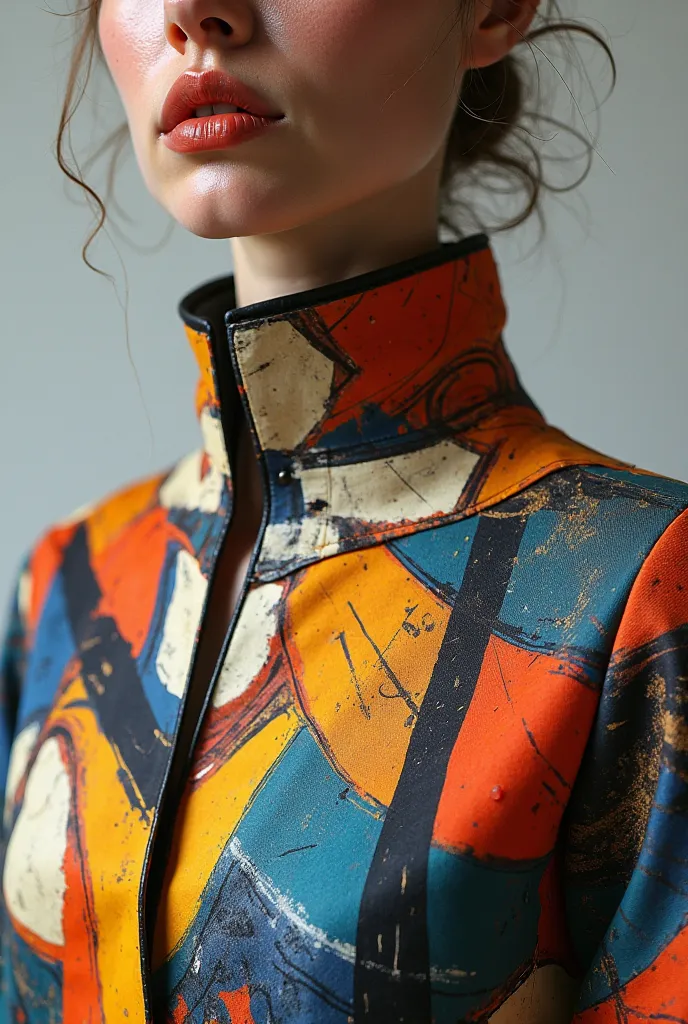 Collar design based on picasso paintings just with lines and colors 