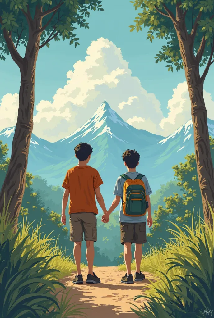 - Hi  tudo bem? I'm Pedro and you?
- Hi , I'm Lucas.
Pedro - How cool your father is going to the mountain!
Lucas - I'm not finding it cool. I'm sad and afraid!
Pedro - I also felt that way the first time.
Lucas - Seriously?
Pedro - Yes, but, My mother tau...