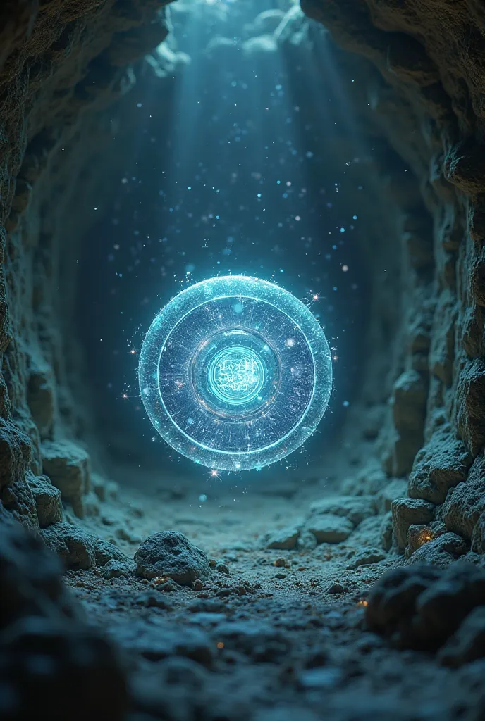 "A glowing 'Subscribe' button floating in a mystical environment with ancient symbols around it."