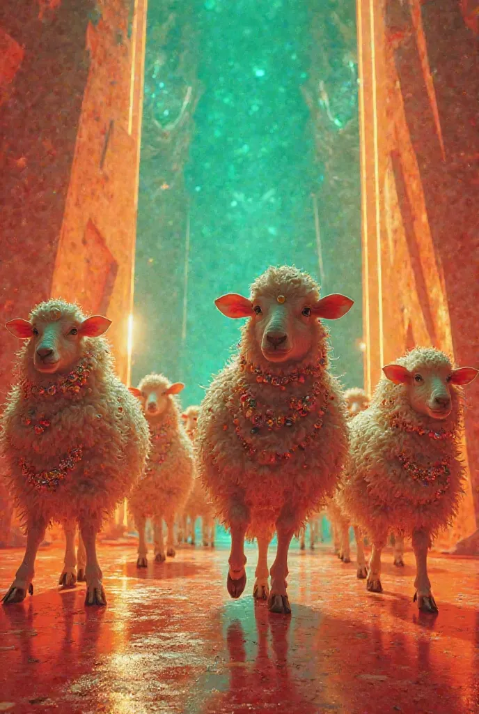 Sheep Song disco carre orange et vert 