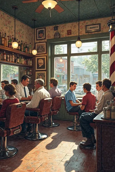 A barber shop for school work 