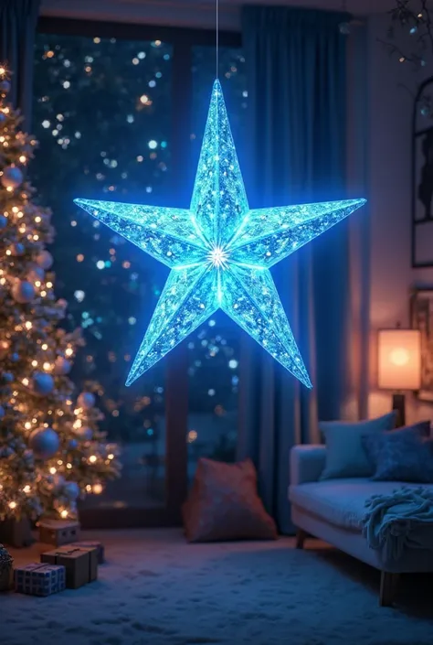 A bright blue star for a holiday apartment