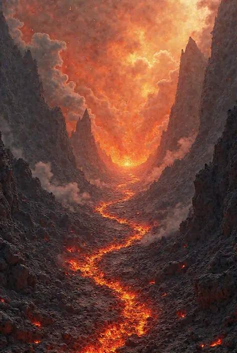 funnel to hell, where do, path to hell, detailed realistic scene, apocalyptic landscape, ominous shadows,  in flames , crumbling landscape, dark forces ,  detailed , realistic textures, High quality, Photorealistic, 8k, HDR, professional, extreme detail, R...