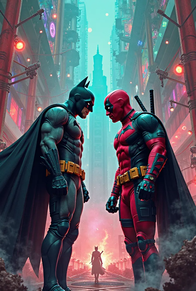 Batman and Deadpool in squid game playing