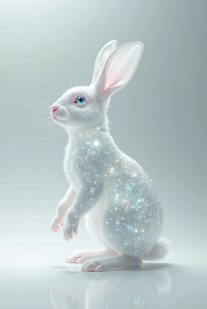 Generate a logo for a photographer that is a transparent rabbit 