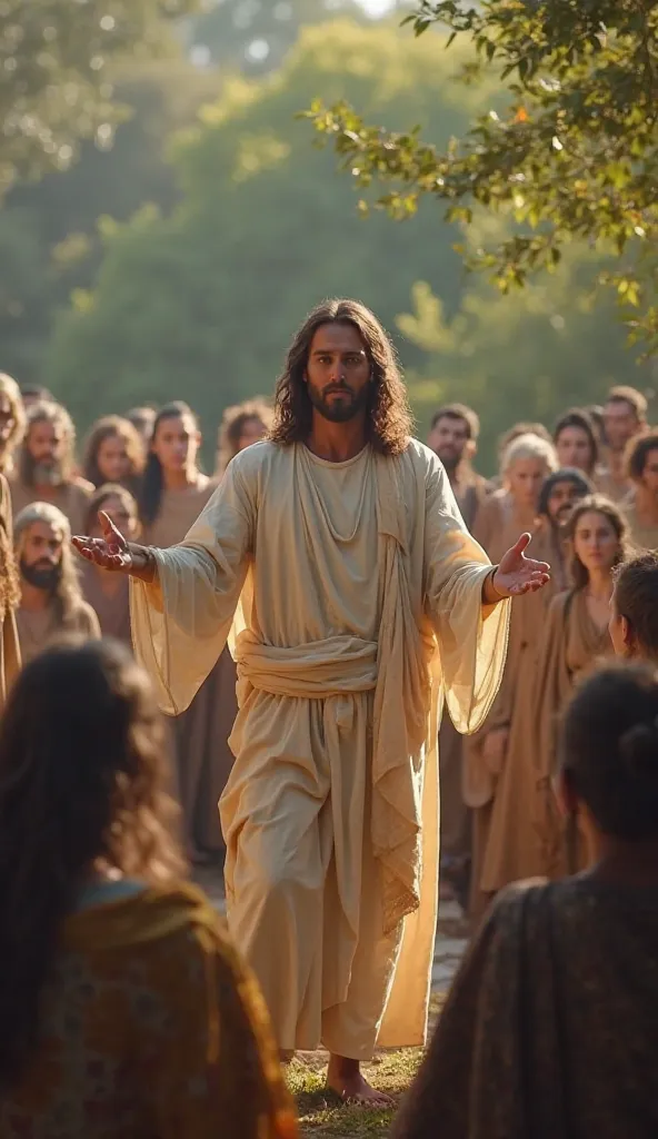 Generate video of Jesus teaching people 