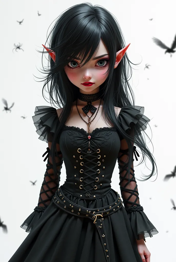 , disney, Pixar, Realistic, naughty girl, Damned, red, therefore, negro, halloween,  serroteo, white background
