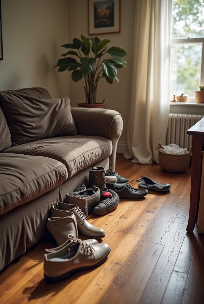 I stumbled upon shoes thrown near the couch and grumbled — I need to give an overview of this here — My house wasn't Great thing but tidy it was lovely. The annoying thing is that I worked day and night and didn't have time to fix anything with the tiredne...