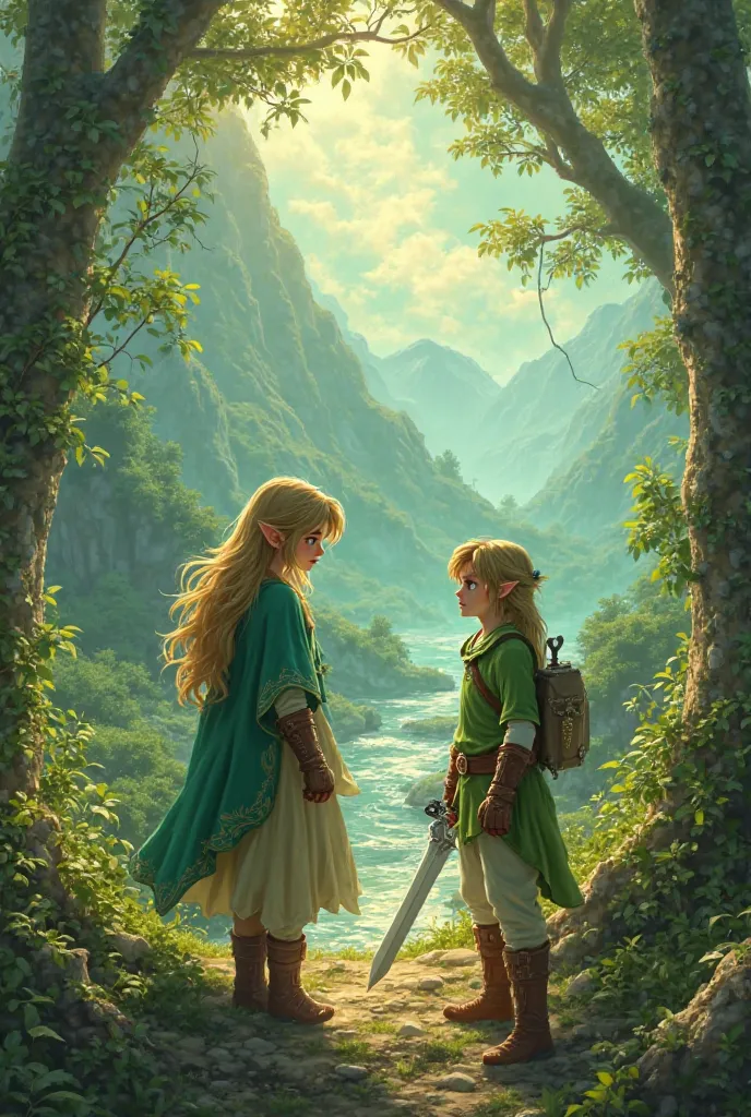 An elf and Link meet in the kingdom of Hyrule