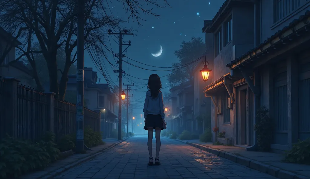 Is there a woman standing on a sidewalk at night, anime wallpaper 4k, anime style 4 k, anime style. 8k,  anime aesthetic , anime wallpaper 4k, anime wallpaper 4k,  anime vibes , artwork in the style of guweiz, anime. soft lighting, aesthetic anime, anime b...