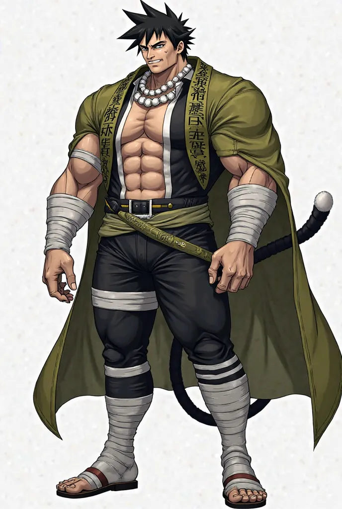 Isamu is a hulking figure among the operators. He is powerfully built and extremely muscular. He has spiky black hair and a prominent scar running vertical across his cheek, jugular, and all the way down to his lower abdomen. He has white eyes with no visi...