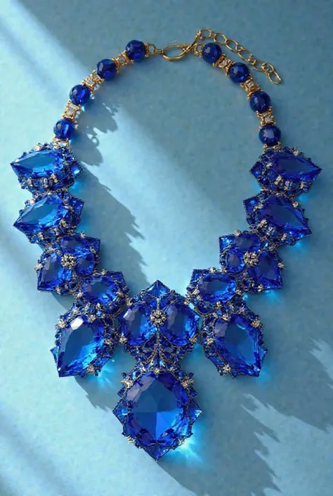 jewelry session, necklace blue Moschino haute couture look , 

