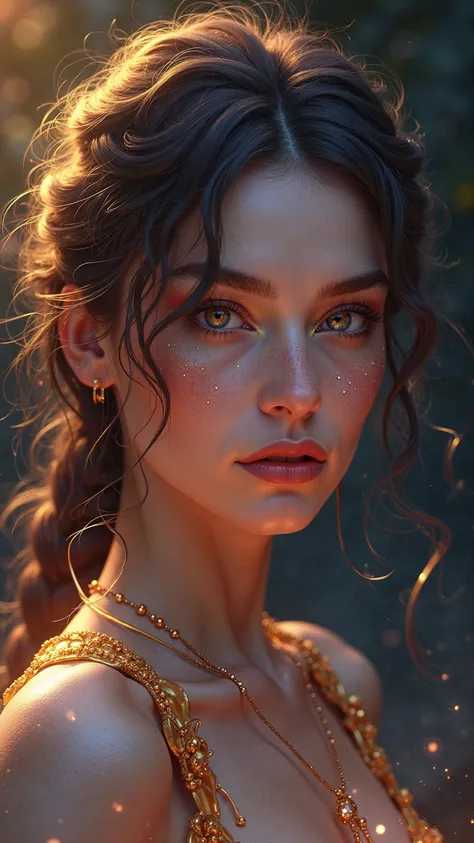 (masterpiece, Best Quality, Best Quality, Official Art, beautifully、aesthetic:1.2), (One woman), Extremely detailed eyes, (Fractal Art:1.3), colorful, Best details, (Perfect Face), Shiny skin, High resolution, (beautiful military Women Warriors, golden lin...